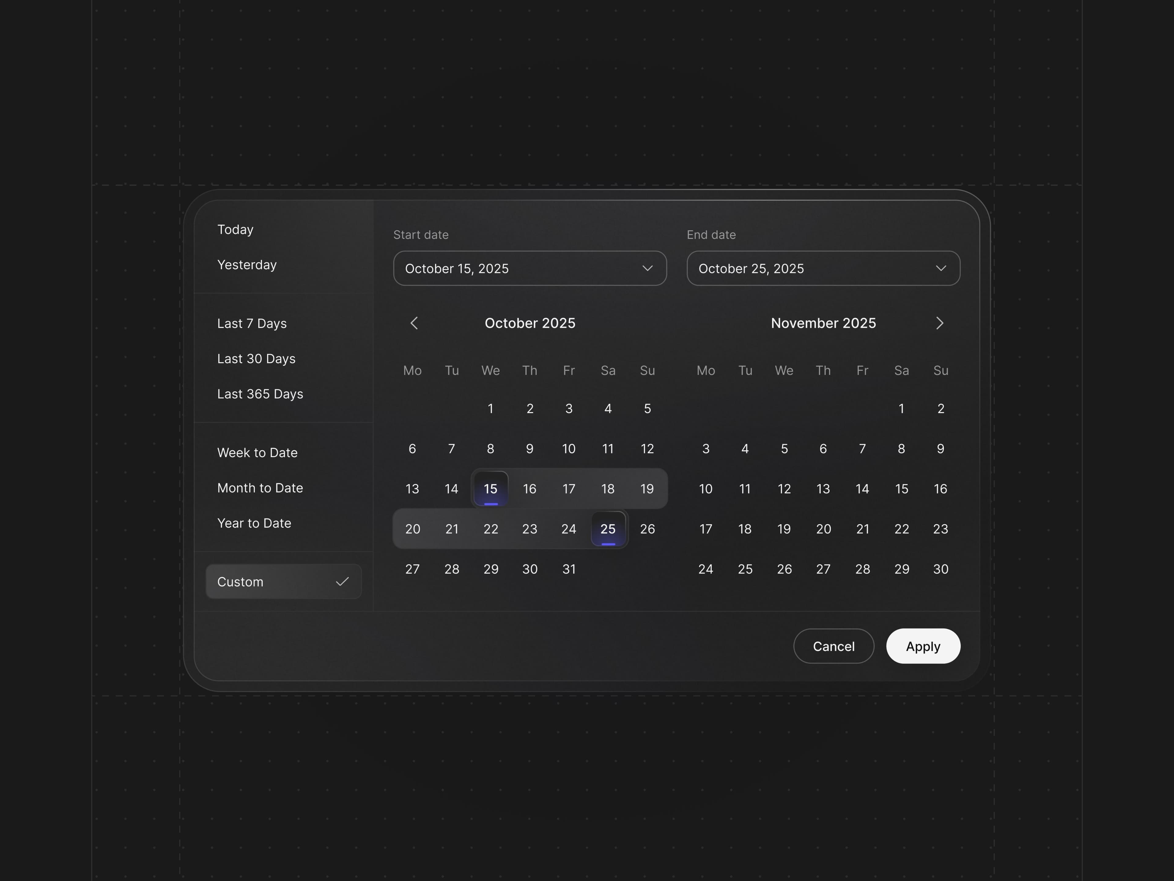 Some dark mode UI elements 🌑
