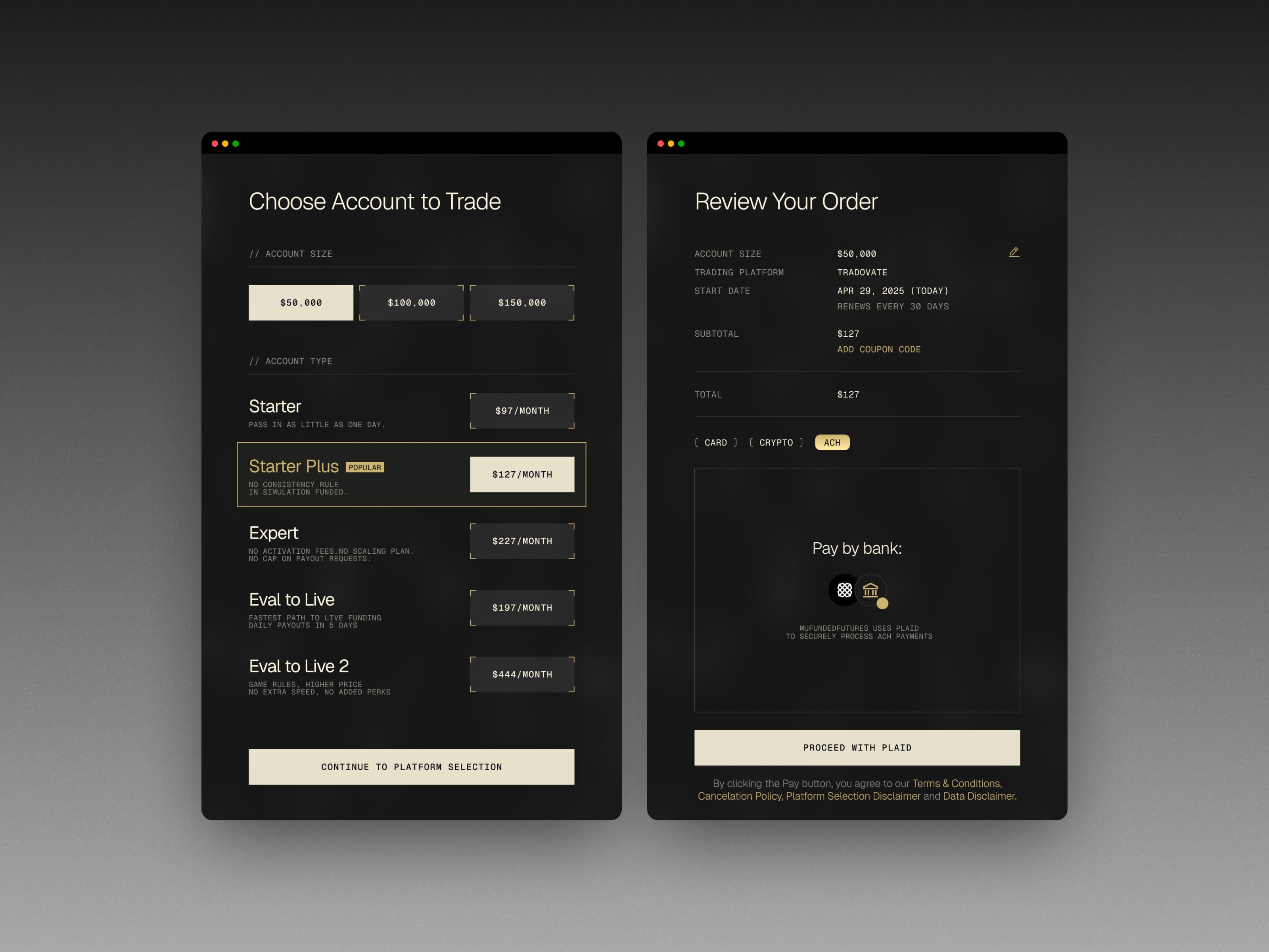 checkout design interface [ futures ]