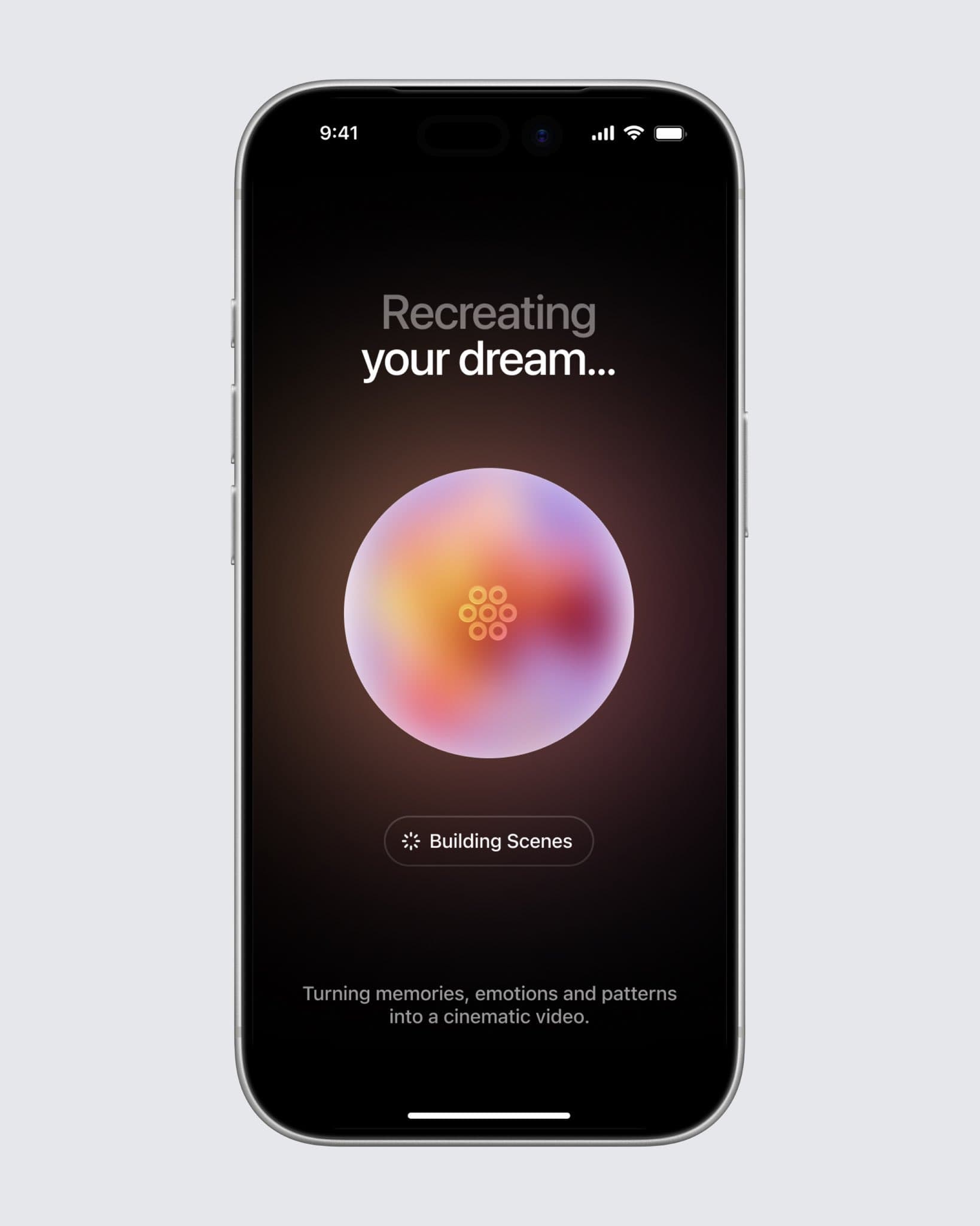 Generative dream-to-video loading screen