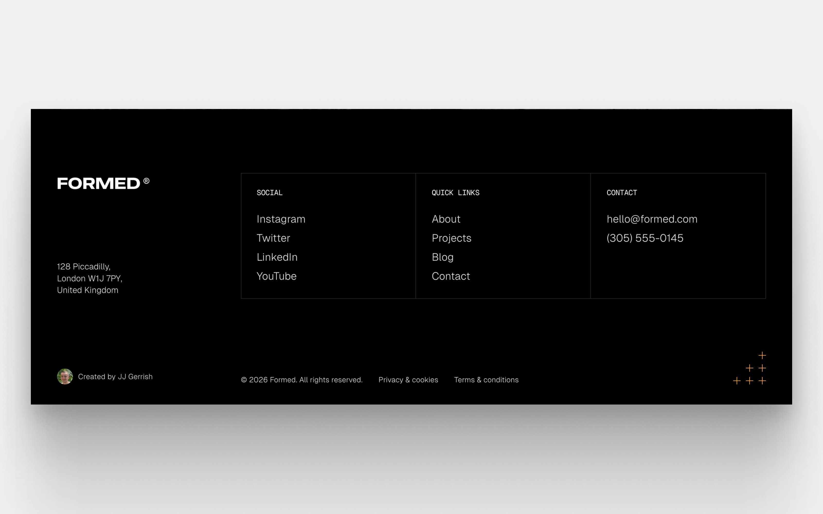 Simple footer design for my next @framer template 🔨