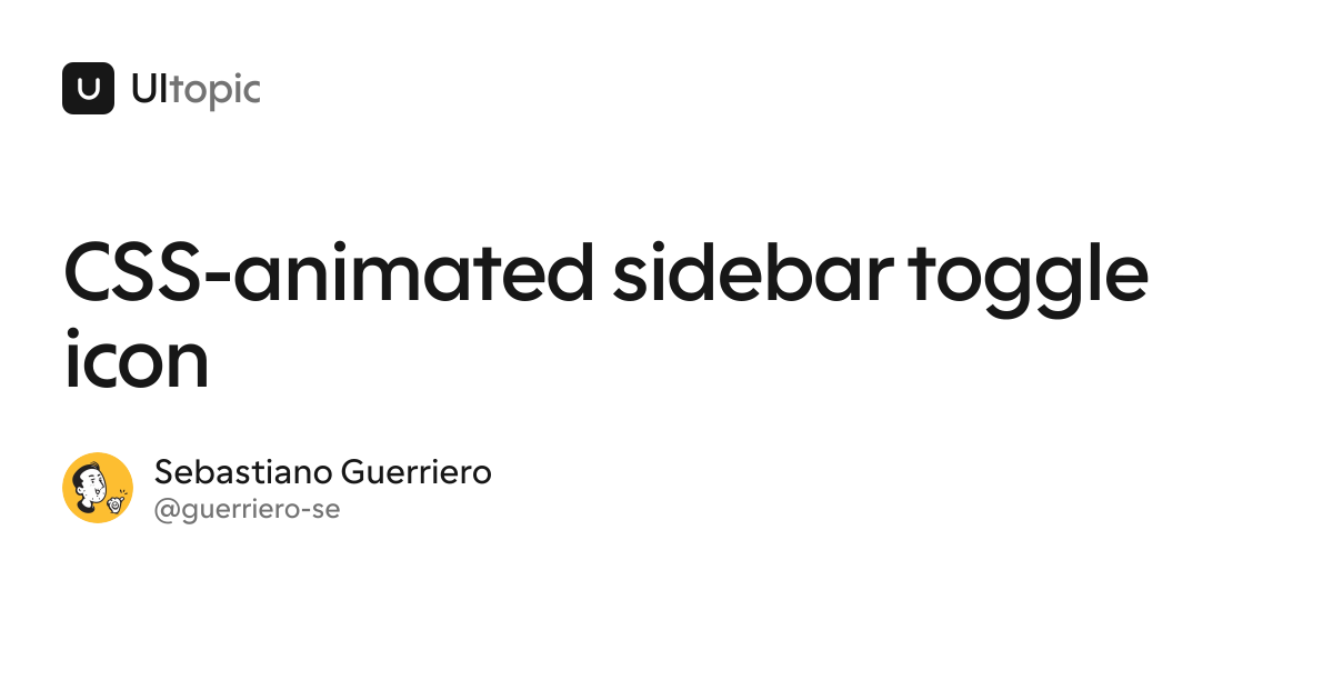 CSS-animated sidebar toggle icon · UItopic