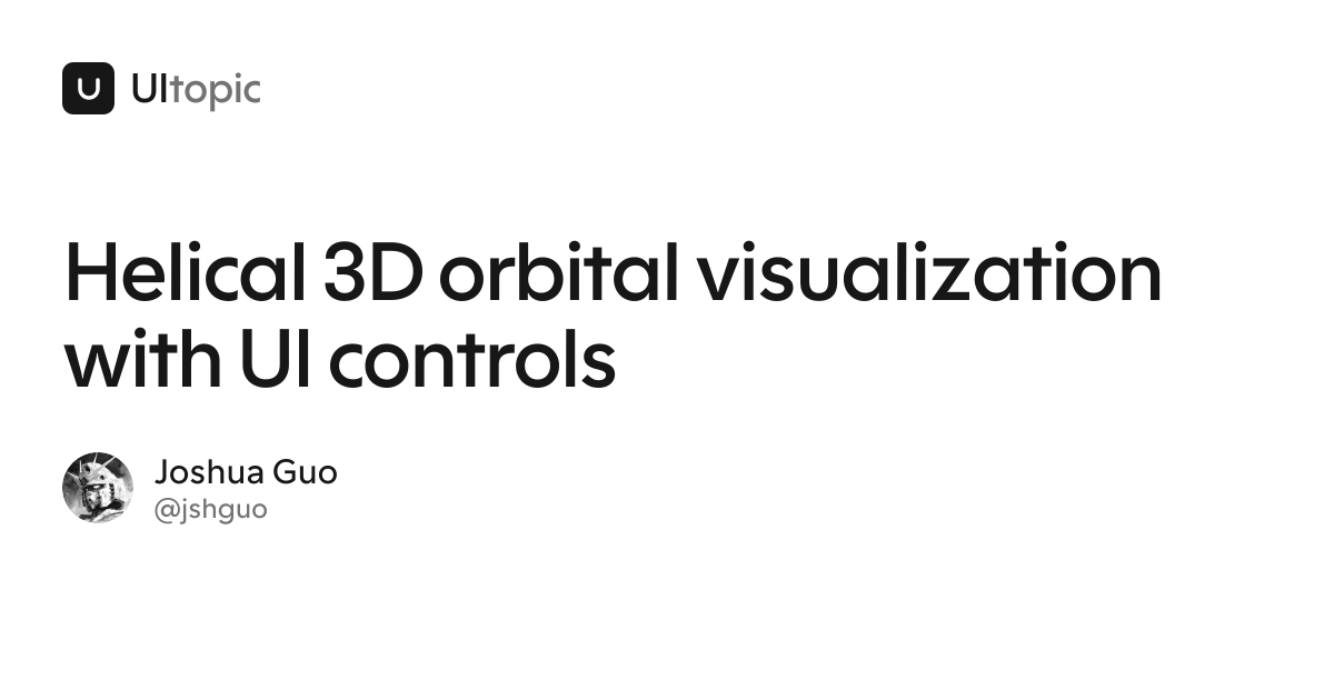 Helical 3D orbital visualization with UI controls · UItopic